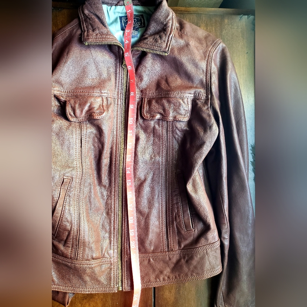 Beautiful deep brown Lucky Brand leather jacket S - Picture 7 of 8
